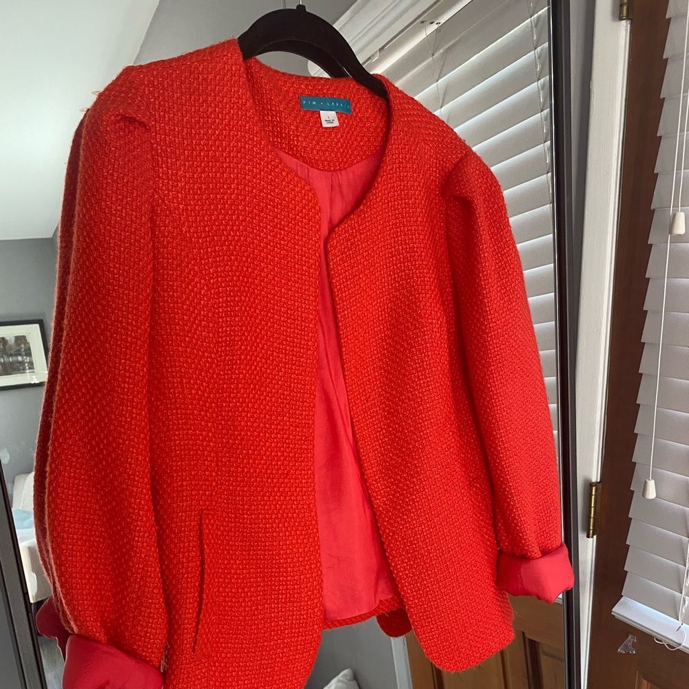 Red Pim + Larkin blazer with pockets. Size large